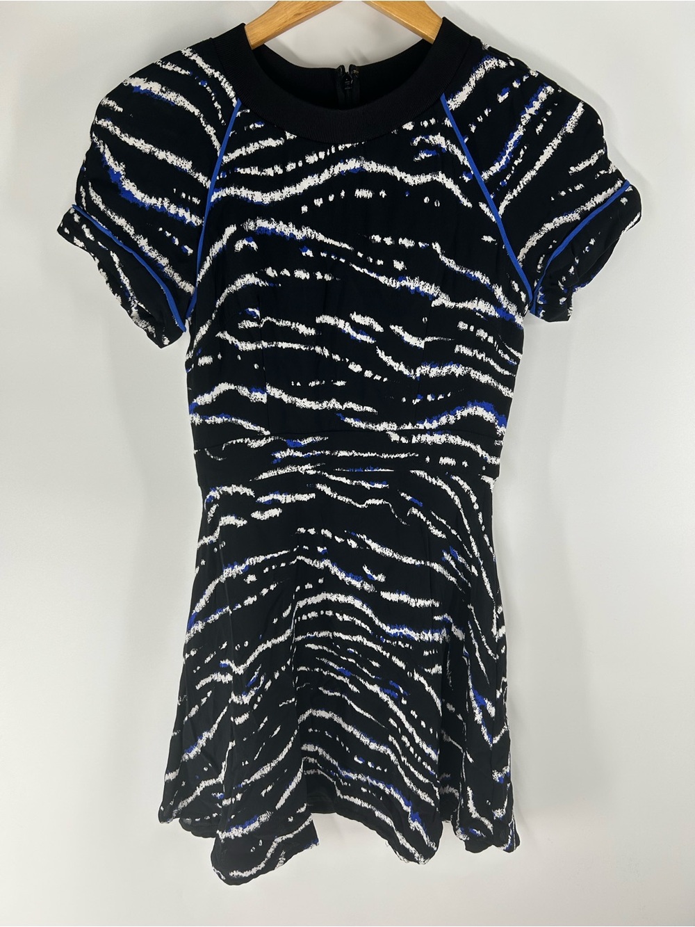 French Connection Black and Navy Branded Neckline Detail